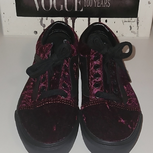 Vans Shoes - Vans Women's Velvet Sneakers - Deep Red and Black